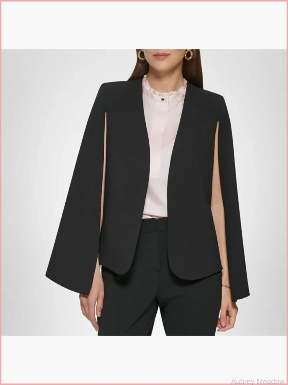 Open Front Blazer Cape Stretch Professional Workwear Suit Jacket